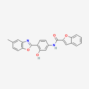 molecular formula C23H16N2O4 B3614961 N-[3-hydroxy-4-(5-methyl-1,3-benzoxazol-2-yl)phenyl]-1-benzofuran-2-carboxamide 