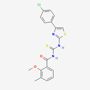 molecular formula C19H16ClN3O2S2 B3614971 N-({[4-(4-chlorophenyl)-1,3-thiazol-2-yl]amino}carbonothioyl)-2-methoxy-3-methylbenzamide 