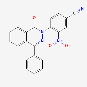 molecular formula C21H12N4O3 B3614985 3-nitro-4-(1-oxo-4-phenyl-2(1H)-phthalazinyl)benzonitrile 