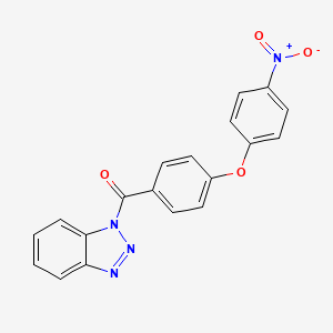 molecular formula C19H12N4O4 B3614993 1-[4-(4-nitrophenoxy)benzoyl]-1H-1,2,3-benzotriazole 