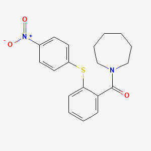 molecular formula C19H20N2O3S B3615007 1-{2-[(4-nitrophenyl)thio]benzoyl}azepane 