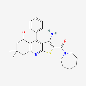 3-amino-2-(1-azepanylcarbonyl)-7,7-dimethyl-4-phenyl-7,8-dihydrothieno[2,3-b]quinolin-5(6H)-one