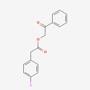 molecular formula C16H13IO3 B3615068 2-oxo-2-phenylethyl (4-iodophenyl)acetate 