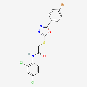 molecular formula C16H10BrCl2N3O2S B3615094 2-{[5-(4-bromophenyl)-1,3,4-oxadiazol-2-yl]thio}-N-(2,4-dichlorophenyl)acetamide 