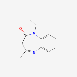 molecular formula C12H14N2O B3615110 1-ethyl-4-methyl-1,3-dihydro-2H-1,5-benzodiazepin-2-one 