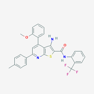 3-amino-4-(2-methoxyphenyl)-6-(4-methylphenyl)-N-[2-(trifluoromethyl)phenyl]thieno[2,3-b]pyridine-2-carboxamide