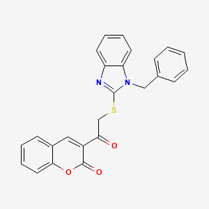 molecular formula C25H18N2O3S B3615120 3-{[(1-benzyl-1H-benzimidazol-2-yl)thio]acetyl}-2H-chromen-2-one 