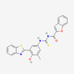 molecular formula C24H17N3O3S2 B3615131 N-({[3-(1,3-benzothiazol-2-yl)-4-hydroxy-5-methylphenyl]amino}carbonothioyl)-1-benzofuran-2-carboxamide 