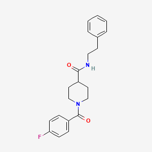 molecular formula C21H23FN2O2 B3615138 1-(4-fluorobenzoyl)-N-(2-phenylethyl)-4-piperidinecarboxamide 