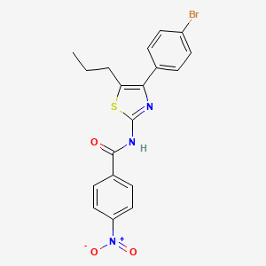 molecular formula C19H16BrN3O3S B3615139 N-[4-(4-bromophenyl)-5-propyl-1,3-thiazol-2-yl]-4-nitrobenzamide 