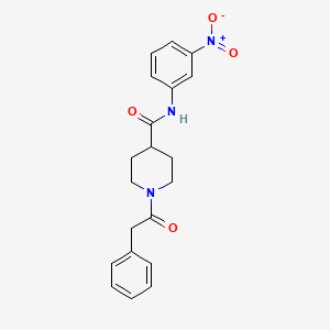 molecular formula C20H21N3O4 B3615144 N-(3-nitrophenyl)-1-(phenylacetyl)-4-piperidinecarboxamide 