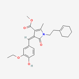 molecular formula C24H29NO5 B3615149 methyl 1-[2-(1-cyclohexen-1-yl)ethyl]-4-(3-ethoxy-4-hydroxybenzylidene)-2-methyl-5-oxo-4,5-dihydro-1H-pyrrole-3-carboxylate 