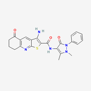 3-amino-N-(1,5-dimethyl-3-oxo-2-phenyl-2,3-dihydro-1H-pyrazol-4-yl)-5-oxo-5,6,7,8-tetrahydrothieno[2,3-b]quinoline-2-carboxamide