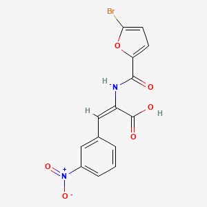 molecular formula C14H9BrN2O6 B3615188 2-[(5-bromo-2-furoyl)amino]-3-(3-nitrophenyl)acrylic acid 