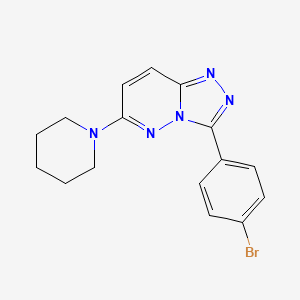 molecular formula C16H16BrN5 B3615225 3-(4-bromophenyl)-6-(1-piperidinyl)[1,2,4]triazolo[4,3-b]pyridazine 