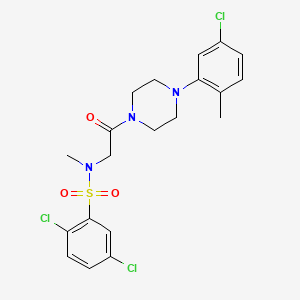 molecular formula C20H22Cl3N3O3S B3615243 2,5-Dichloro-N-{2-[4-(5-chloro-2-methyl-phenyl)-piperazin-1-yl]-2-oxo-ethyl}-N-methyl-benzenesulfonamide 