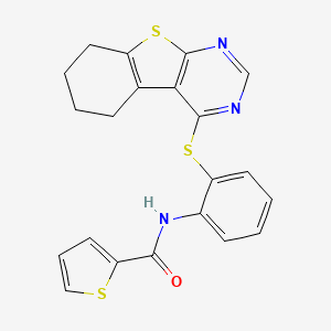 N-[2-(5,6,7,8-tetrahydro[1]benzothieno[2,3-d]pyrimidin-4-ylthio)phenyl]-2-thiophenecarboxamide