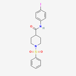 molecular formula C18H19IN2O3S B3615251 N-(4-iodophenyl)-1-(phenylsulfonyl)-4-piperidinecarboxamide 