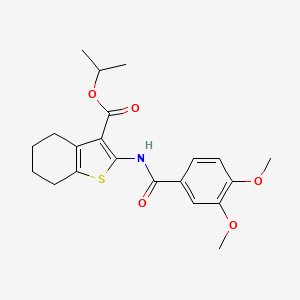 molecular formula C21H25NO5S B3615265 isopropyl 2-[(3,4-dimethoxybenzoyl)amino]-4,5,6,7-tetrahydro-1-benzothiophene-3-carboxylate 