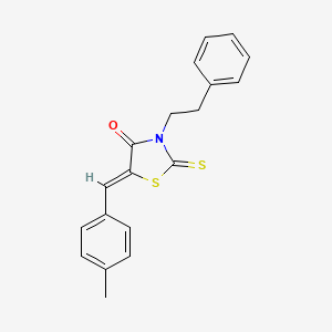 molecular formula C19H17NOS2 B3615267 5-(4-methylbenzylidene)-3-(2-phenylethyl)-2-thioxo-1,3-thiazolidin-4-one 