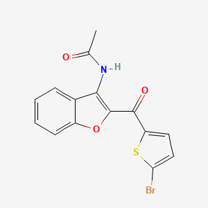 molecular formula C15H10BrNO3S B3615271 N-{2-[(5-bromo-2-thienyl)carbonyl]-1-benzofuran-3-yl}acetamide 