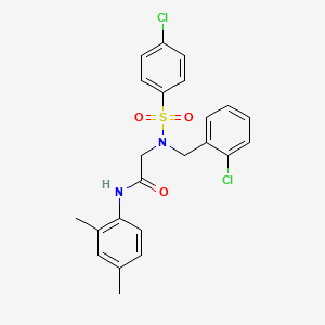 molecular formula C23H22Cl2N2O3S B3615288 N~2~-(2-chlorobenzyl)-N~2~-[(4-chlorophenyl)sulfonyl]-N~1~-(2,4-dimethylphenyl)glycinamide 