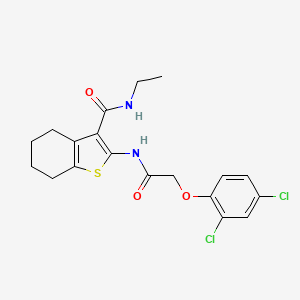 molecular formula C19H20Cl2N2O3S B3615318 2-{[(2,4-dichlorophenoxy)acetyl]amino}-N-ethyl-4,5,6,7-tetrahydro-1-benzothiophene-3-carboxamide 