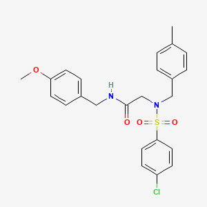 molecular formula C24H25ClN2O4S B3615333 N~2~-[(4-chlorophenyl)sulfonyl]-N~1~-(4-methoxybenzyl)-N~2~-(4-methylbenzyl)glycinamide 