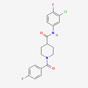 molecular formula C19H17ClF2N2O2 B3615350 N-(3-chloro-4-fluorophenyl)-1-(4-fluorobenzoyl)-4-piperidinecarboxamide 