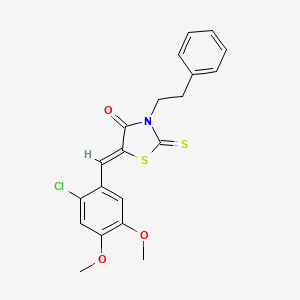 5-(2-chloro-4,5-dimethoxybenzylidene)-3-(2-phenylethyl)-2-thioxo-1,3-thiazolidin-4-one