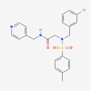 molecular formula C22H22ClN3O3S B3615384 N~2~-(3-chlorobenzyl)-N~2~-[(4-methylphenyl)sulfonyl]-N~1~-(4-pyridinylmethyl)glycinamide 