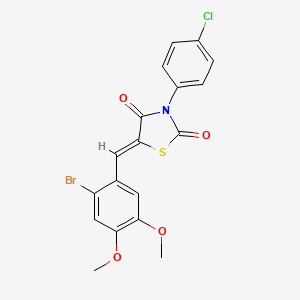 molecular formula C18H13BrClNO4S B3615385 5-(2-bromo-4,5-dimethoxybenzylidene)-3-(4-chlorophenyl)-1,3-thiazolidine-2,4-dione 