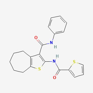 molecular formula C21H20N2O2S2 B3615401 N-phenyl-2-[(2-thienylcarbonyl)amino]-5,6,7,8-tetrahydro-4H-cyclohepta[b]thiophene-3-carboxamide CAS No. 301322-13-4