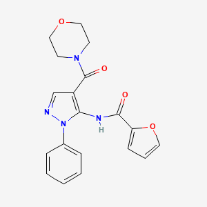 molecular formula C19H18N4O4 B3615412 N-[4-(4-morpholinylcarbonyl)-1-phenyl-1H-pyrazol-5-yl]-2-furamide 