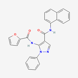 molecular formula C25H18N4O3 B3615428 5-(2-furoylamino)-N-1-naphthyl-1-phenyl-1H-pyrazole-4-carboxamide 