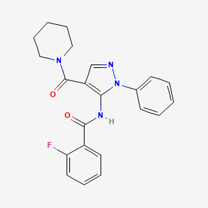 2-fluoro-N-[1-phenyl-4-(1-piperidinylcarbonyl)-1H-pyrazol-5-yl]benzamide