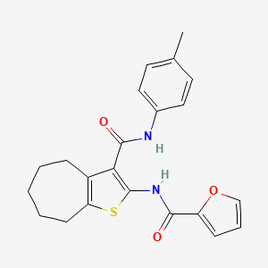 molecular formula C22H22N2O3S B3615440 N-(3-{[(4-methylphenyl)amino]carbonyl}-5,6,7,8-tetrahydro-4H-cyclohepta[b]thien-2-yl)-2-furamide 