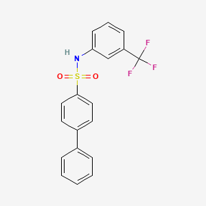 molecular formula C19H14F3NO2S B3615488 N-[3-(trifluoromethyl)phenyl]-4-biphenylsulfonamide 