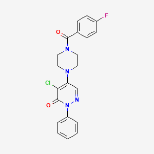 molecular formula C21H18ClFN4O2 B3615509 4-chloro-5-[4-(4-fluorobenzoyl)-1-piperazinyl]-2-phenyl-3(2H)-pyridazinone 