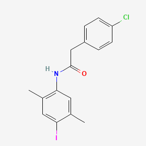 molecular formula C16H15ClINO B3615524 2-(4-chlorophenyl)-N-(4-iodo-2,5-dimethylphenyl)acetamide 