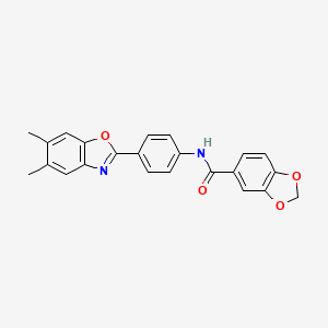 N-[4-(5,6-dimethyl-1,3-benzoxazol-2-yl)phenyl]-1,3-benzodioxole-5-carboxamide