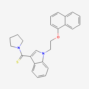 molecular formula C25H24N2OS B3615551 1-[2-(1-naphthyloxy)ethyl]-3-(1-pyrrolidinylcarbonothioyl)-1H-indole 