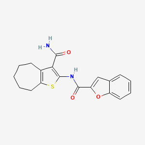 N-[3-(aminocarbonyl)-5,6,7,8-tetrahydro-4H-cyclohepta[b]thien-2-yl]-1-benzofuran-2-carboxamide