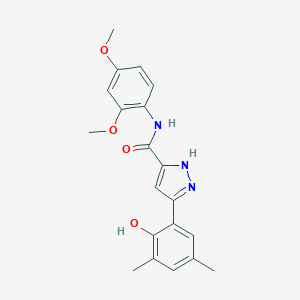 N-(2,4-dimethoxyphenyl)-3-(2-hydroxy-3,5-dimethylphenyl)-1H-pyrazole-5-carboxamide