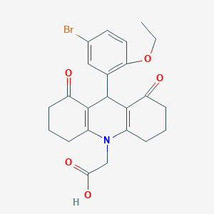 [9-(5-bromo-2-ethoxyphenyl)-1,8-dioxo-2,3,4,5,6,7,8,9-octahydroacridin-10(1H)-yl]acetic acid