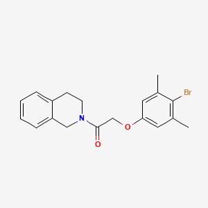 molecular formula C19H20BrNO2 B3615612 2-[(4-bromo-3,5-dimethylphenoxy)acetyl]-1,2,3,4-tetrahydroisoquinoline 