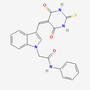 2-{3-[(4,6-dioxo-2-thioxotetrahydro-5(2H)-pyrimidinylidene)methyl]-1H-indol-1-yl}-N-phenylacetamide