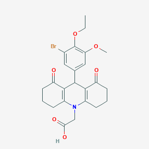 (9-(3-bromo-4-ethoxy-5-methoxyphenyl)-1,8-dioxo-2,3,4,5,6,7,8,9-octahydro-10(1H)-acridinyl)acetic acid