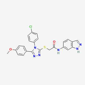 molecular formula C24H19ClN6O2S B3615634 2-{[4-(4-chlorophenyl)-5-(4-methoxyphenyl)-4H-1,2,4-triazol-3-yl]thio}-N-1H-indazol-6-ylacetamide CAS No. 476484-37-4