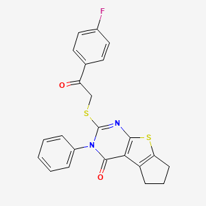 2-{[2-(4-fluorophenyl)-2-oxoethyl]thio}-3-phenyl-3,5,6,7-tetrahydro-4H-cyclopenta[4,5]thieno[2,3-d]pyrimidin-4-one